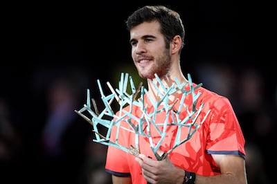 Karen Khachanov makes his Mubadala World Tennis Championship debut after winning the Paris Masters. AFP
