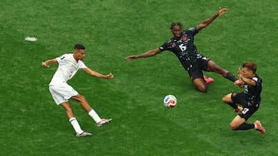Azzedine Ounahi scores Morocco's second goal eight minutes from time. Reuters