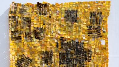 See the "gallery takeover" of Gallery 1957 from Accra, Ghana, at Lawrie Shabibi, and see works by artists including Serge Attukwei Clottey (Pictured: a detail of Too Far From Home). Courtesy Serge Attukwei Clottey and Gallery 1957