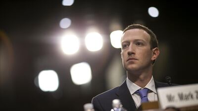 Mark Zuckerberg attending a joint hearing of the Senate Judiciary and Commerce Committees in Washington last year. Bloomberg