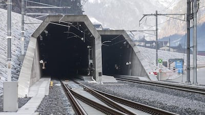 An exterior view of the Gotthard Base Tunnel. Alexandra Wey / EPA