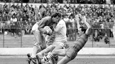 File photo dated 27-04-1985 - Tottenham Hotspur goalkeeper Ray Clemence gathers the ball under pressure from teammate Graham Roberts and Chelsea's Gordon Davies PA Photo