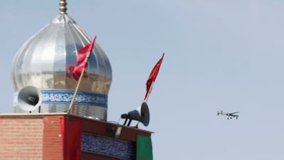 A drone flies above Iran's skyline. Reuters