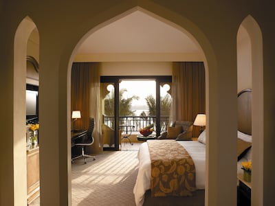 One of the bedrooms at Shangri-La Qaryat Al Beri, Abu Dhabi. Photo: Shangri-La Qaryat Al Beri