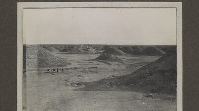 Bahrain's Bronze Age tombs or "tells" photographed in 1918. British Library