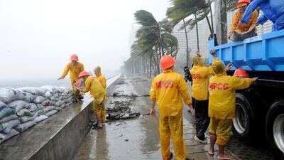 Rammasun was the first typhoon to make landfall since this year’s rainy season began in June. Jay Directo/AFP Photo