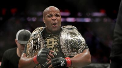 Daniel Cormier celebrates his success at UFC 230 on Saturday. AP Photo