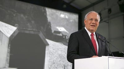 Johann Schneider-Ammann, the Swiss federal president, at the opening day of the Gotthard rail tunnel. Alexandra Wey / EPA