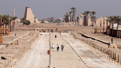 A view of the ancient Egyptian temple.