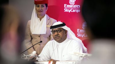 Nabil Sultan, Emirates divisional senior vice president, cargo, at the press conference where he announce the launch of Emirates SkyPharma. Reem Mohammed / The National