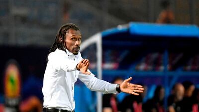 Senegal coach Aliou Cisse gives his instructions from the sidelines. AFP