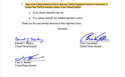 Several Democratic senators sent a letter to US President Donald Trump searching for a long-term solution that would ensure stability for TikTok and its users.