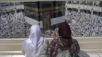 Muslim pilgrims pray around the holy Kaaba at the Grand Mosque. Reuters