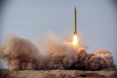 The Islamic Revolutionary Guard Corps launch a missile during a drill in an unspecified location. AP Photo