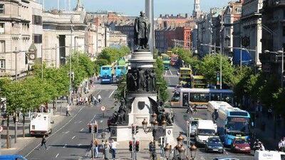 Traffic moves along O' Connell Street in Dublin, Ireland. Aidan Crawley / Bloomberg