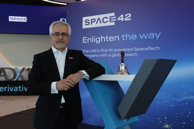 Karim Sabbagh, managing director of Space42, during its listing on Abu Dhabi Securities Exchange. Victor Besa / The National