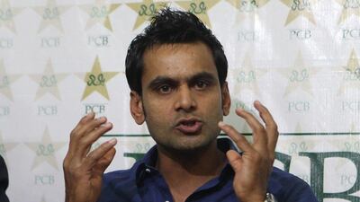 Pakistan Twenty20 captain Mohammad Hafeez addresses a press conference in Lahore, Pakistan on Wednesday ahead of the World Twenty20 tournament. KM Chaudary / AP / March 12, 2014