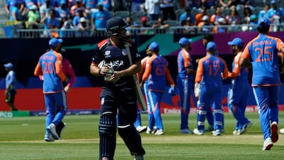 USA's Andries Gous walks off the field after scoring just two runs. AFP