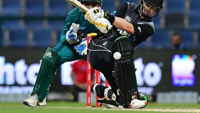 New Zealand's Colin Munro plays a shot against Pakistan in the first Twenty20 international in Abu Dhabi. AFP