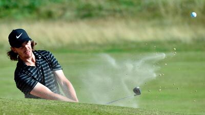 England's Tommy Fleetwood plays on the fourth green during a practice round at Royal Birkdale golf course near Southport in north-west England. Andy Buchanan / AFP
