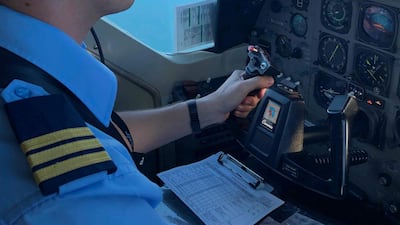 Michael Alcock, 24, flying over the Berkeley River on his flight to Mitchell Falls. Courtesy Aviair