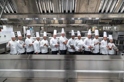 The catering team at Erth in Abu Dhabi, where up to 100,000 meals are prepared daily. Courtesy: Erth