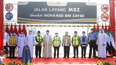 A street in Indonesia is renamed Sheikh Mohamed bin Zayed Al Nahyan Elevated Toll Road. Courtesy: Wam