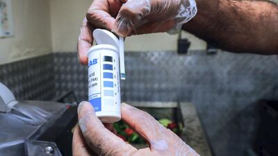 Upul Jaysundra, a junior sous chef, follows stringent safety measures during food preparation