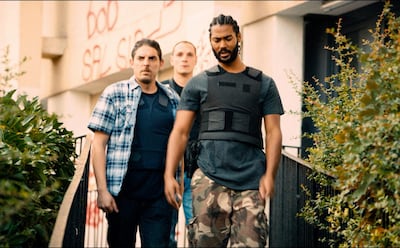 Damien Bonnard, Alexis Manenti and Djebril Zonga in a scene from 'Les Miserables'. The film has been nominated for Best International Feature Film at the 92nd Academy Awards. AP