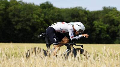 Spanish rider Juan Ayuso of UAE Team Emirates in action. EPA