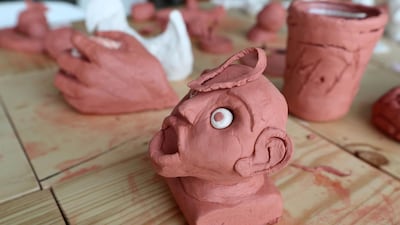 Visitors can sculpt, draw or use other mediums to express themselves here. Chris Whiteoak / The National