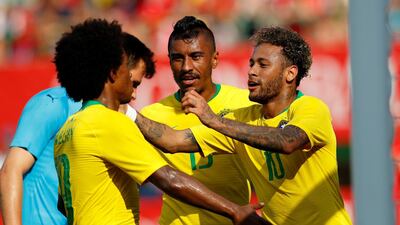 Brazil's Neymar, right, is on a successful comeback trail from injury. Leonhard Foeger / Reuters