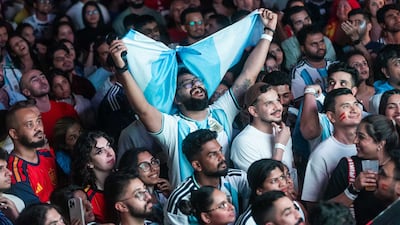 Argentina fans get behind their side
