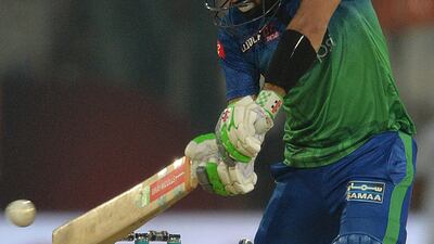 Multan Sultans' captain Mohammad Rizwan plays a cut shot. AFP