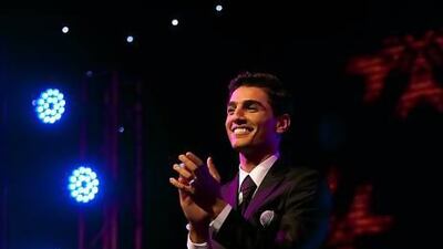 Mohammed Assaf performs at the World Trade Centre in Dubai. Satish Kumar / The National