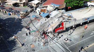 A bird's-eye view of the damage wrought by the quake. Reuters