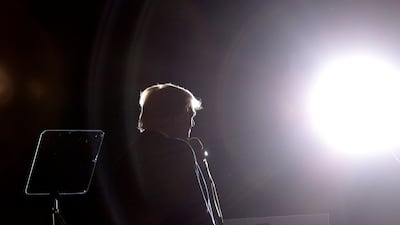 Former US president Donald Trump speaks at a rally in Wilmington, North Carolina, last week. AP Photo