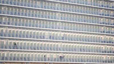 The starboard side of the world’s largest cruise ship, the 361m-long Harmony of the Seas, as it arrives in Southampton. Peter Nicholls / Reuters