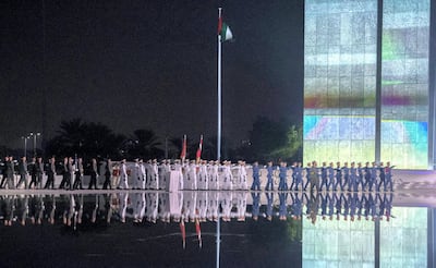 Members of the UAE Armed Forces participate in a Commemoration Day ceremony at Wahat Al Karama. Eissa Al Hammadi for Ministry of Presidential Affairs