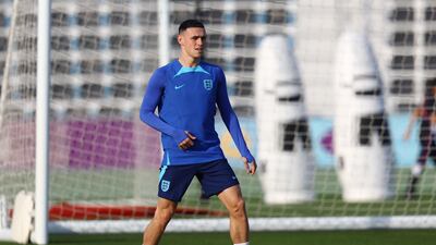 England's Phil Foden during training. Reuters