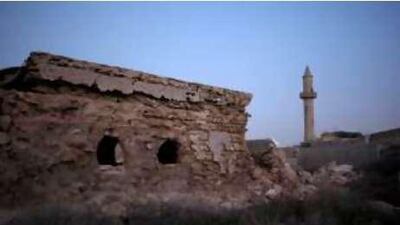 The ruins of a house in Jazirat al Hamra, where historically many buildings were built from sand, shells and stones.