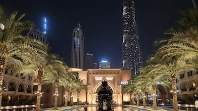 The courtyard and entrance to the Palace Downtown hotel.