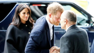 Prince Harry is welcomed with a traditional Maori welcome, called a Hongi. Reuters