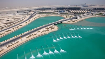 An aerial view of the new airport. HIA / AP Photo