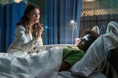 Cate (Mandy Moore) meets Ruby (Amandla Stenberg) for the first time at Camp Thurmond Infirmary Daniel McFadden.