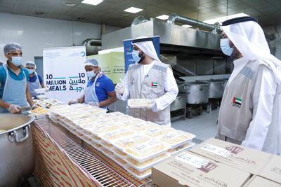 Members of the Dar Al Ber Society taking part in the 10 Million Meals campaign during Ramadan in 2020. Courtesy Dar Al Ber Society
