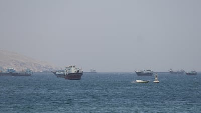 Ships are seen in the Strait of Hormuz from Musandam in Oman. Reuters