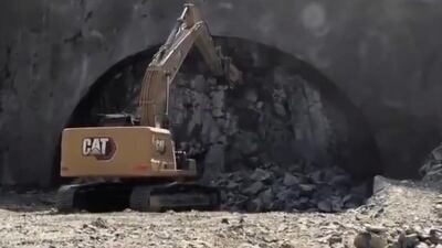 Screen shots taken from the Etihad Rail promo video show a digger beginning tunnelling work
