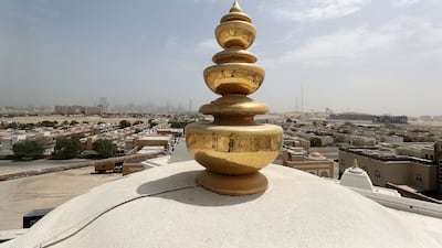 The main kalash – the spire used to top the domes of Hindu temples – at the Jebel Ali temple.