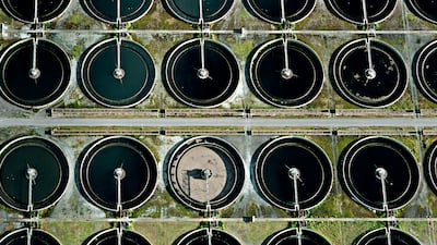 Overhead view of Beckton Sewage Treatment Works in the UK, where traces of polio have been detected. Getty Images